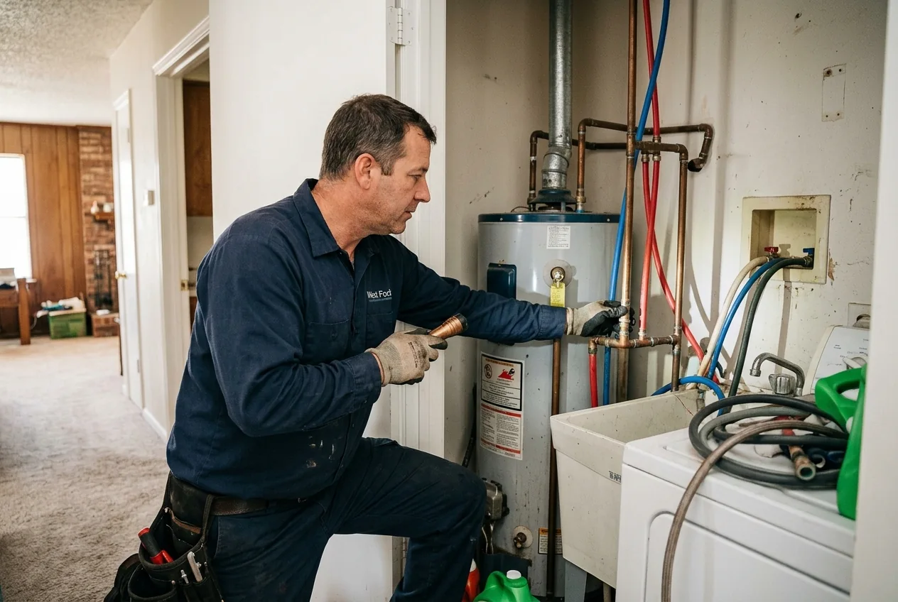 Repiping and water-supply work in a North Texas property, representative service photograph