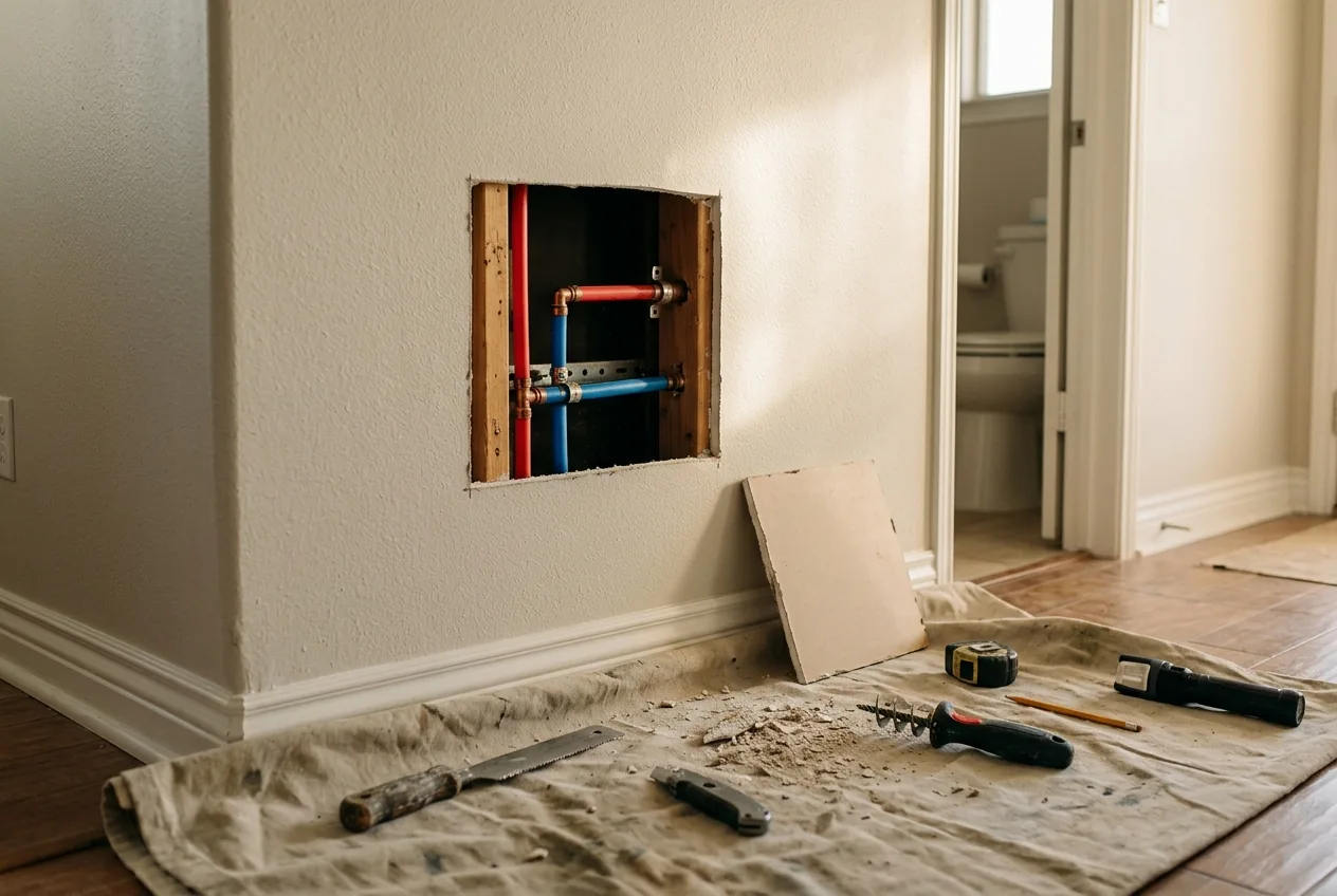 Plumbing materials and water-supply replacement work, representative service photograph