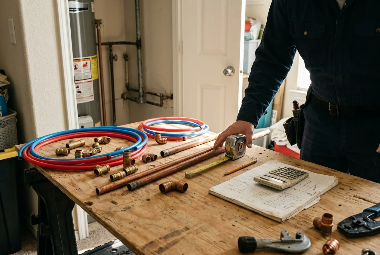 Plumbing materials and water-supply replacement work, representative service photograph